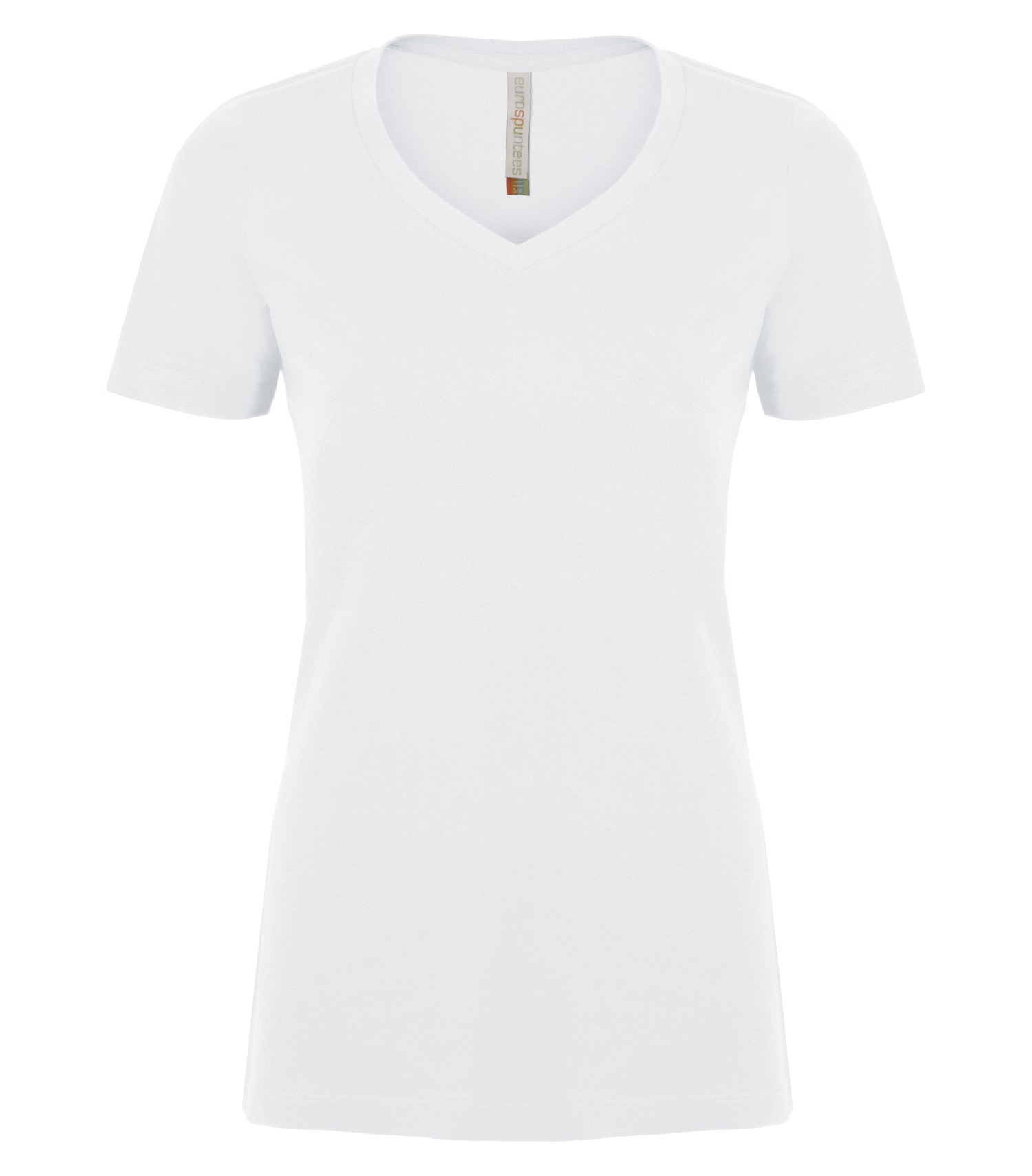 ATC™ EuroSpun® ATC8001L ATC™ EUROSPUN® RING SPUN V-NECK LADIES' TEE — White