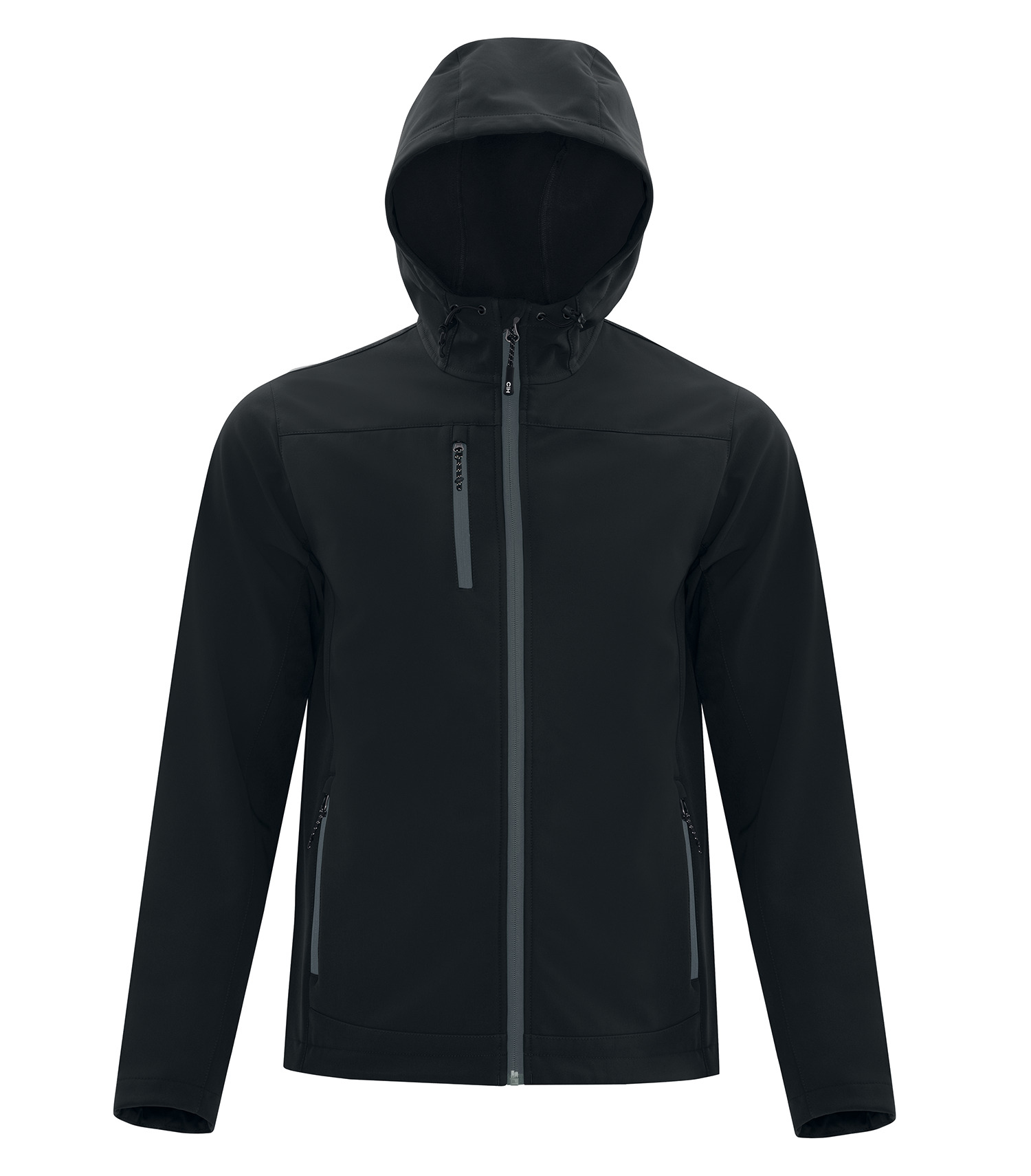 Coal Harbour® J7605 COAL HARBOUR® EVERYDAY HOODED WATER REPELLENT STRETCH SOFT SHELL JACKET — Black