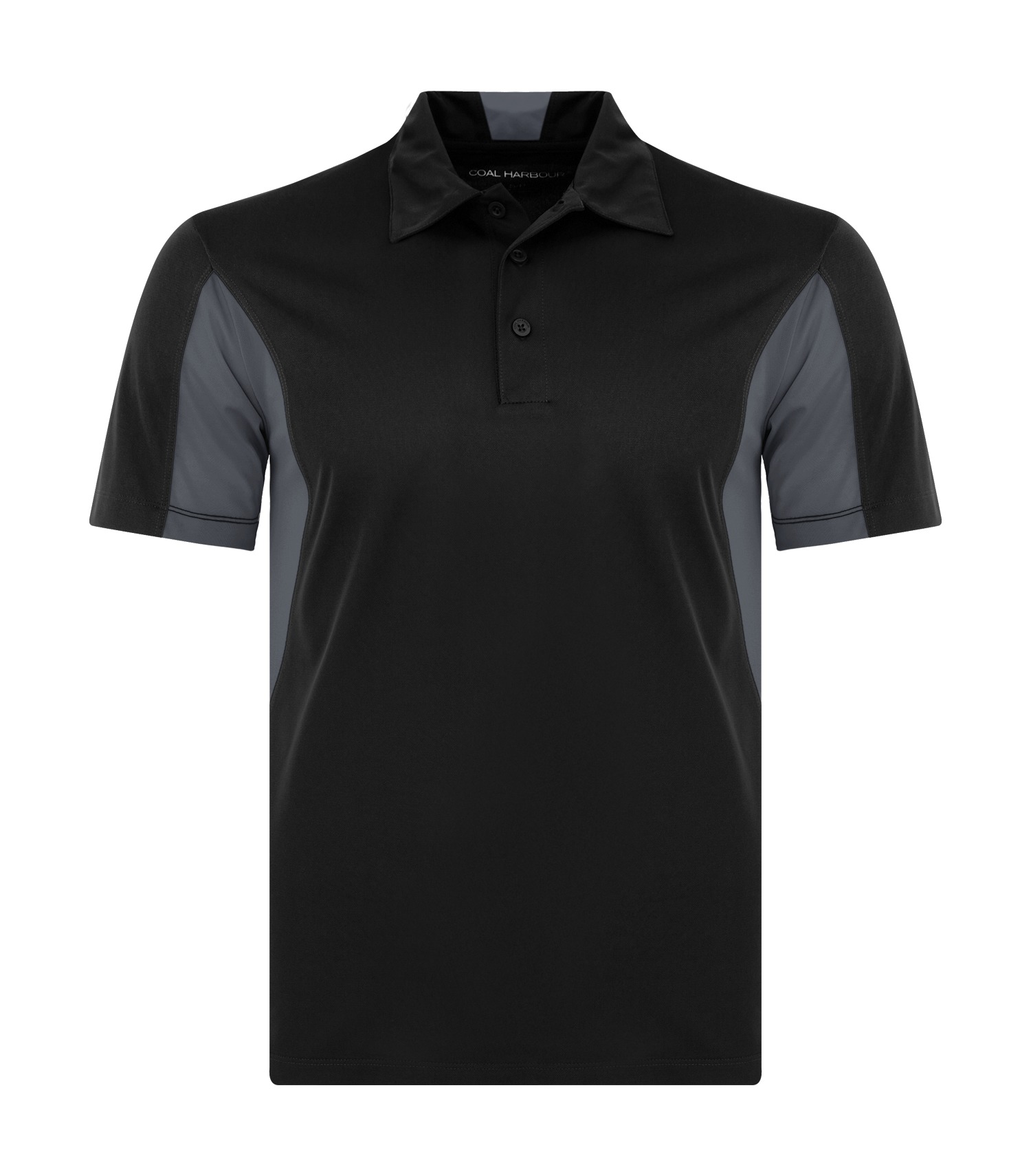 Coal Harbour® S4001 COAL HARBOUR® SNAG RESISTANT COLOUR BLOCK POLO — Black/Iron Grey